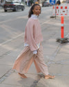 BASERANGE French organic cotton cable knit track pants BAS-TRCA-PO-SU25-CANTIL PINK